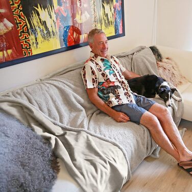 Водонепроникний килимок для собак Catalonia Classy, двосторонній, м'який, великий розмір (203x152 см, 203x229 см), Lila/Taupe