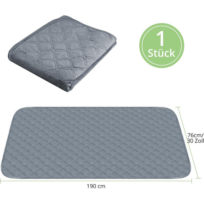 Водонепроникний килимок для собак, 137x208 см, захист для дивана, ліжка, автокрісла, сірий (Dunkelgrau B, S (76x190cm))