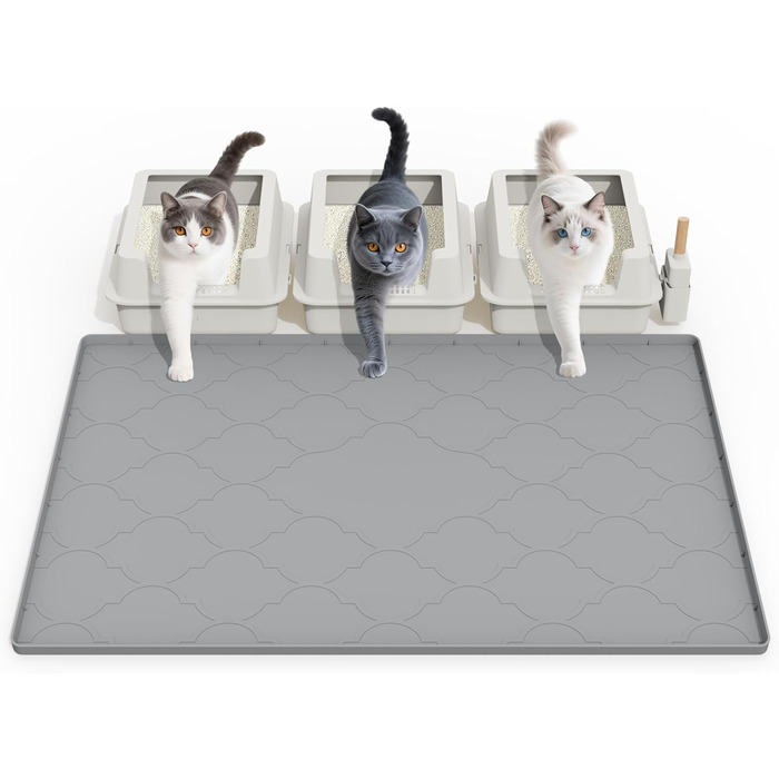 Силіконовий килимок під лоток для котів Katzenklo Matte, 86x56 см, сірий, XL (38'L x 26'W)