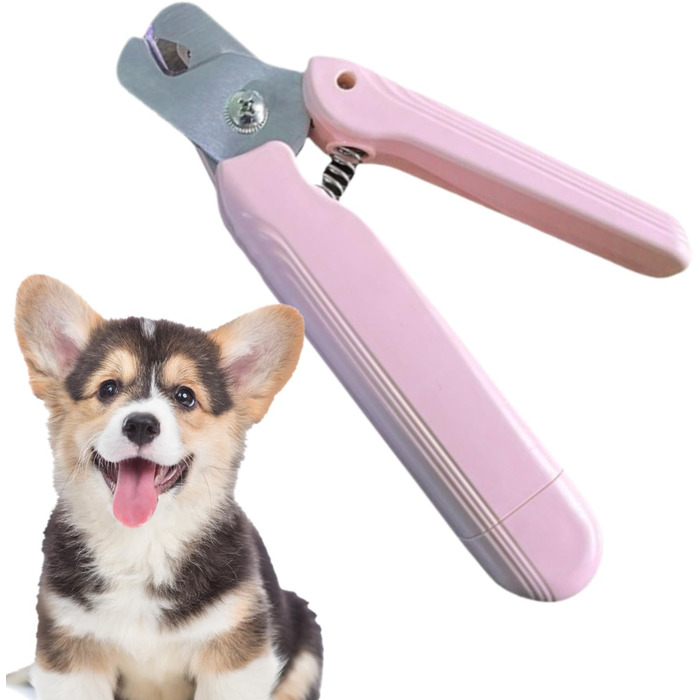 Електричний триммер для собак з LED-підсвічуванням | Набір для догляду за кігтями домашніх тварин, рожевий