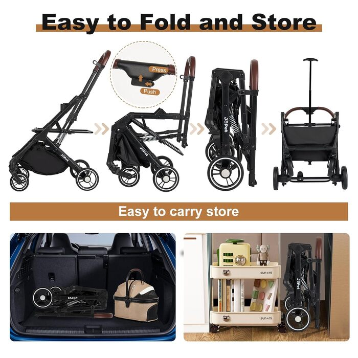Дитяча візок для домашніх тварин: собак та котів, алюмінієвий каркас, компактний, складаний, з сумкою, сірий