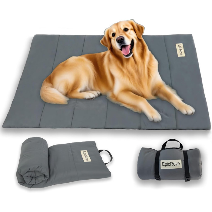 Водонепроникний килимок для собак EpicRove 110x68 см – неслизький, миючий, для подорожей, авто, кімнат для собак та котів (сірий)