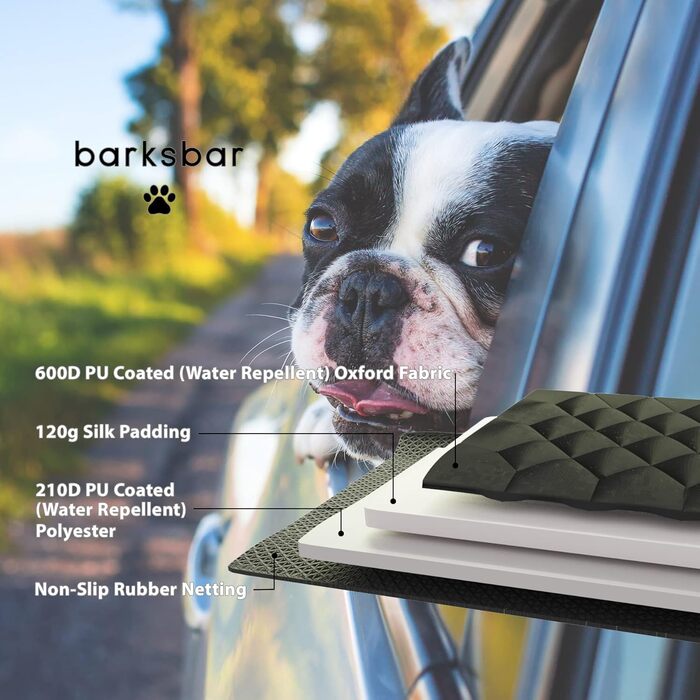 BarksBar водонепроникний чохол для автосидіння для тварин XL, чорний, з анкером, для авто, вантажівок та SUV, не ковзає