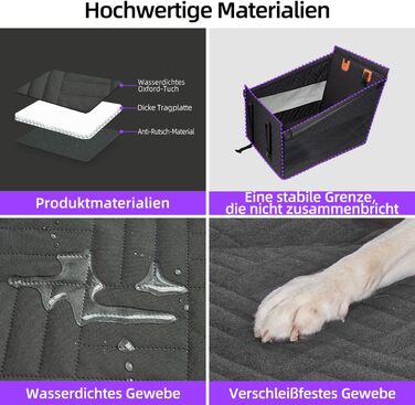 Автомобільний сидіння для собак великих порід до 25 кг – безпечний чохол на сидіння, міцний бустер для собак з подовжувачем для заднього сидіння та водовідштовхувальний килимок для собак (Чорний, S)