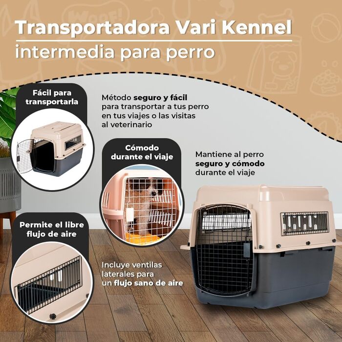 Переноска для собак Trixie Vari Kennel V 81 см, чорна/бежева