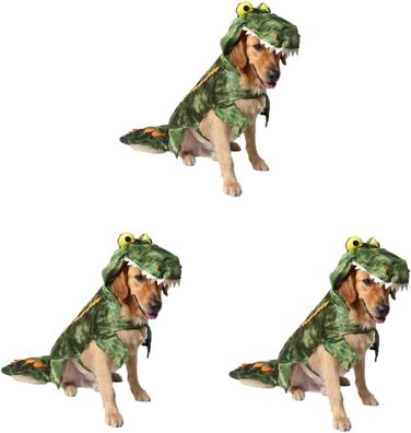 Костюм крокодила для собак - теплий, м'який, для маленьких собак, цуценят та котів. Ідеально для фотосесій та свят (3 шт.)
