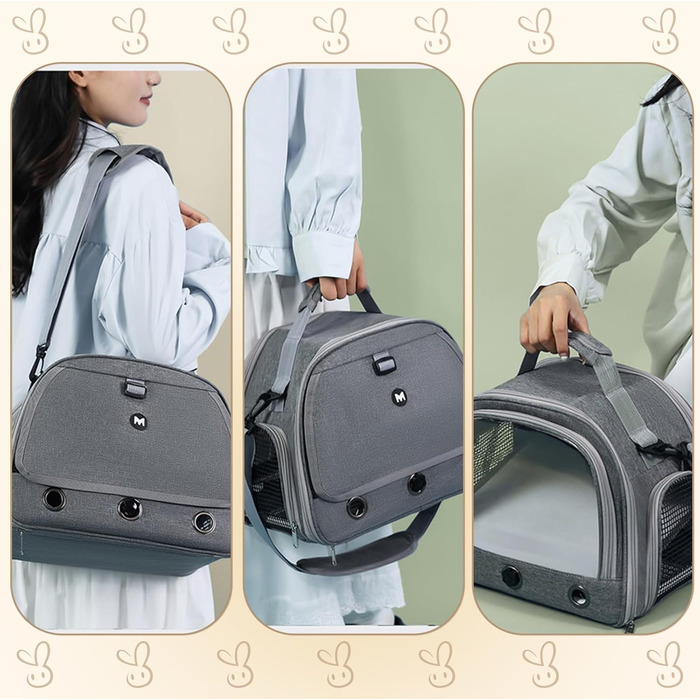 Транспортна переноска для дрібних тварин APKOL - переноска для морських свинок, кроликів, хом'яків, їжаків, сірого кольору