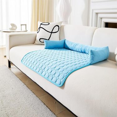 Охолоджуюче ліжко для собак, ліжко-софа для собак, 90х90 см, кавовий колір