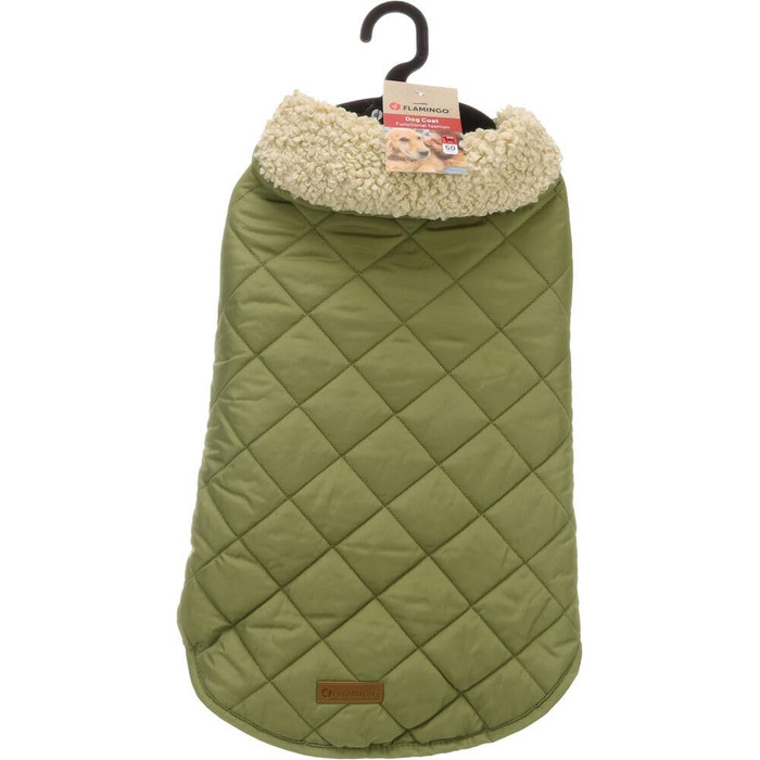 Зимовий теплий одяг для собак Flamingo Bonnie – зелений, розмір 40, преміум-якість, водонепроникний, з плюшевою підкладкою