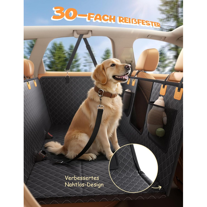 Захист для заднього сидіння авто Lamicall: міцна, вологостійка, для собак до 195 кг, захист від подряпин, підходить для авто та компактних SUV