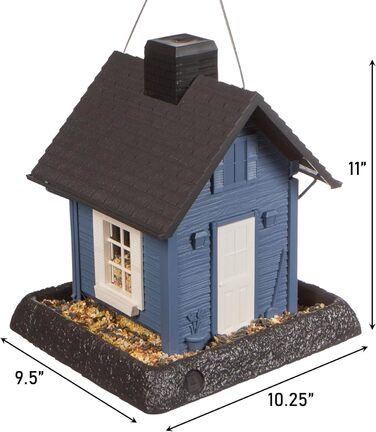 Годівниця для птахів North States Village Collection Blue Cottage, 2,3 кг, синя, легка чистка, захист від білок, для підвішування або монтажу на стійку