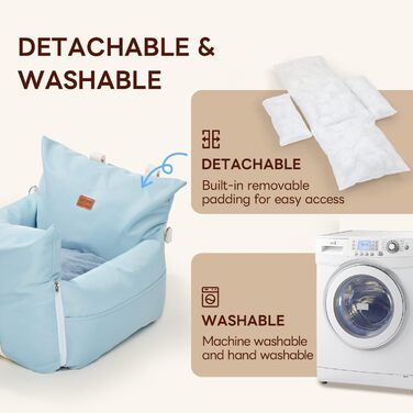 Автокрісло для собак PETTENA: м'яке, знімне, з кишенями для зберігання, для маленьких та середніх порід