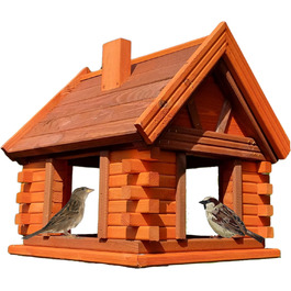 Дерев'яний будиночок для птахів VOGELHAUS, коричневий, ерш, годівниця