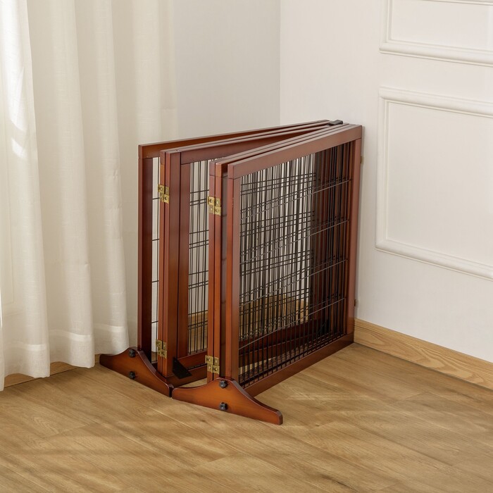 PawHut Barrier Dog 6 штук, складні ворота 432 x 70 см з 2 опорними ніжками, окремо стоячі ворота для собак, сходові ворота для середніх собак, для передпокою, сходи, кава | Аосом