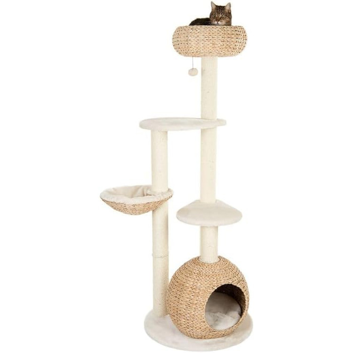 Дерево для котів ZooPlus Laguna з місцями для відпочинку з рогожу, довгі сизалеві стовпчики, висота 160 см