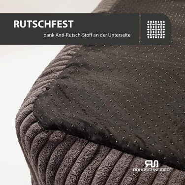 Крісло-ліжко для собак Rohrschneider, сіре, для маленьких та середніх собак, 70x50 см, з подушкою, включає пакети для вигулу