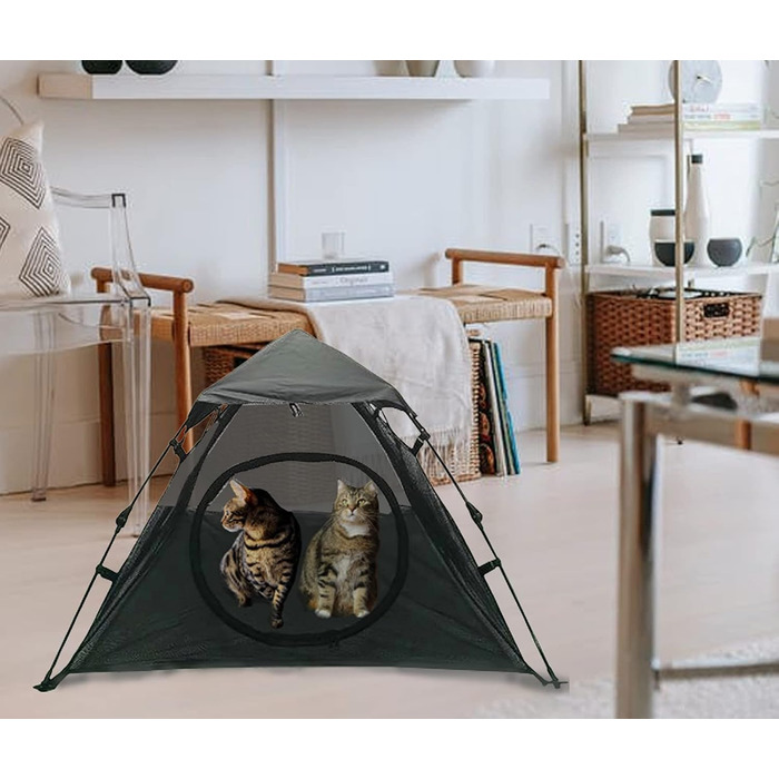 Намет-будка для тварин Pop-Up, великий, для котів, цуценят, кроликів, дрібних тварин, чорний