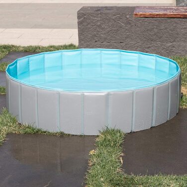 Басейн для собак EUGAD, складаний, 120x30 см, сірий. Плавальне озеро для собак, антиковзне PVC.