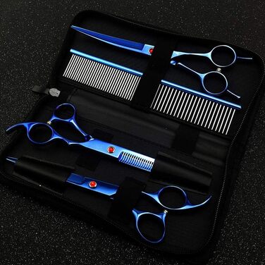 Набір професійних ножиць для грумінгу собак, нержавіюча сталь, для дому та салонів, з гребінцем для догляду