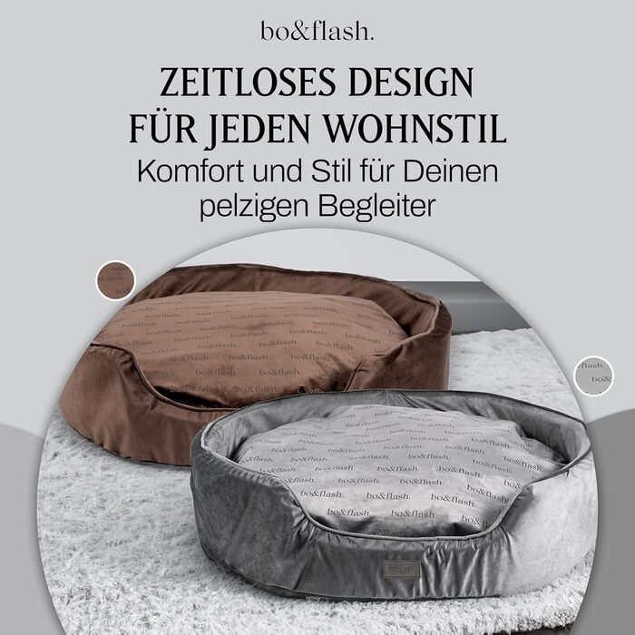 М'яке ліжко для собак San Diego Dark Grey L - зручне собаче ліжко для маленьких та великих собак, з антиковзким покриттям та можливістю прання