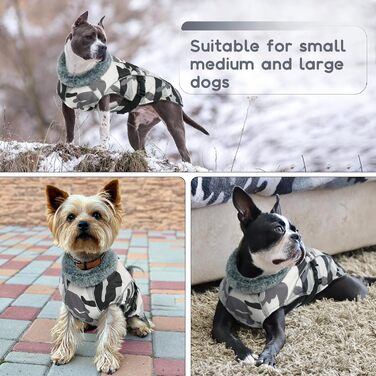 Водонепроникна куртка для собак XL, зимовий одяг для великих собак, флісова жилетка для собак (Камуфляж, XL)