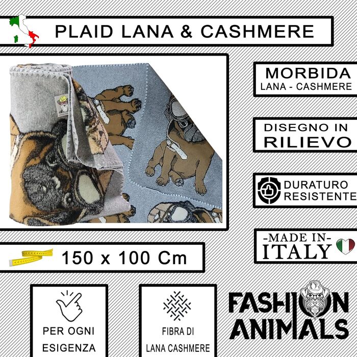 М'яка ковдра для домашніх тварин Luxus 150x100 см – Кашемір/Штучне хутро, для собак та котів, стильна та миюча