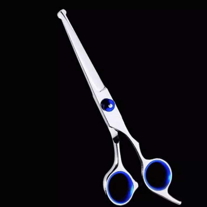 Набір ножиць для грумінгу собак та котів: прямі та зігнуті, з нержавіючої сталі (Blue)