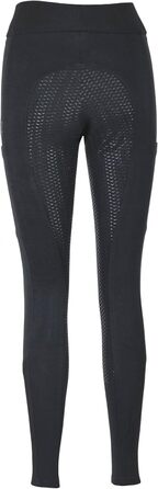 Легінси для верхової їзди Lazura Hanna | Повний силіконовий покрив | Рідні штани з 2 кишенями для телефону та регулюванням ширини | Чорні легінси з повним покриттям | Верхова екіпіровка розмір 36-46, 38, Чорний