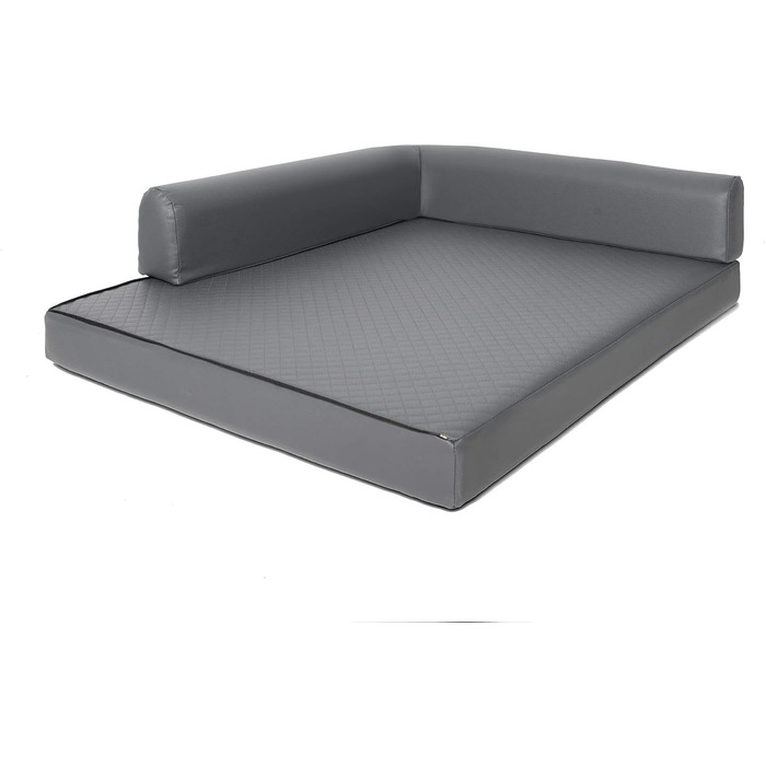 Крісло-ліжко для собак Mayaadi-Home Eck, сіре, 80x100x10 см, з штучної шкіри