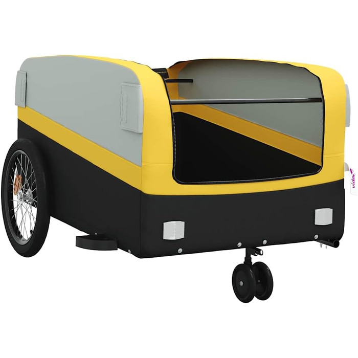 Причіп для собак, вантажний причіп для велосипеда, чорно-жовтий, 45 кг, для покупок, подорожей, велосипедних прогулянок