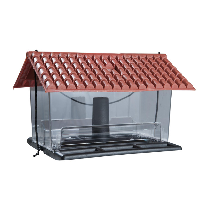 Годівниця для птахів Windhager Ranch з прозорого пластику, 31 x 22 x 20 см, червона