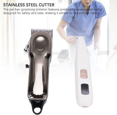 Набір для стрижки шерсті домашніх тварин 2-в-1 Fyearfly для котів та собак, безшумна машинка з LED-дисплеєм та 4 гребінцями