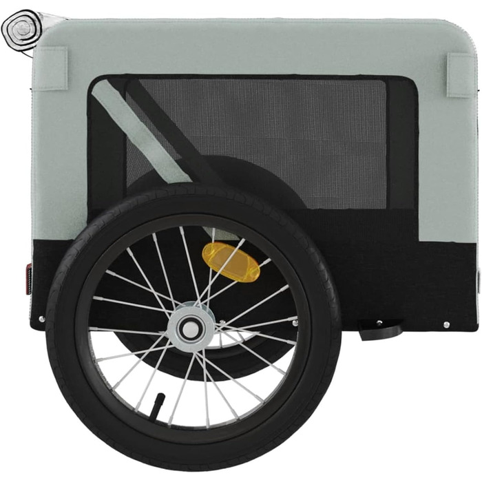 Причіп для велосипеда Gecheer для собак, транспортер для собак з відбивачами та прапором, зручний дизайн, зелено-чорне оксфордське полотно та метал, зелений (63 x 123 x 66 см, сірий)