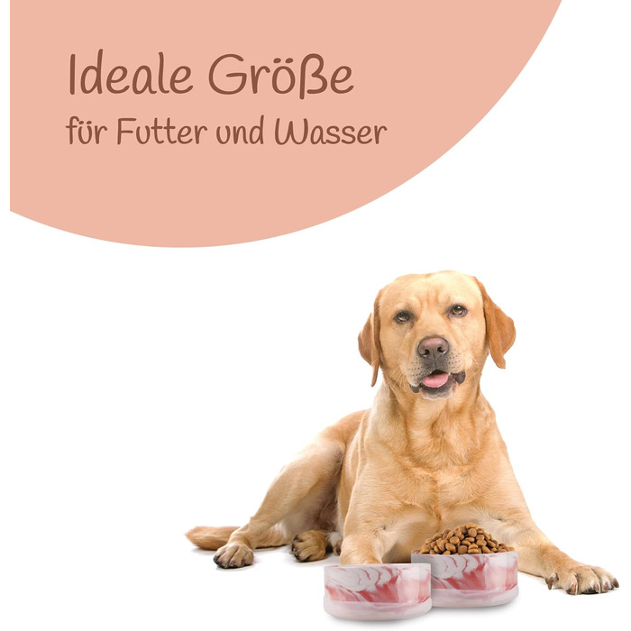 Набір мисок для собак з кераміки 2 шт. (400 мл) - для маленьких та великих собак, з антиковзною основою, придатні для миття в посудомийній машині, рожевий колір