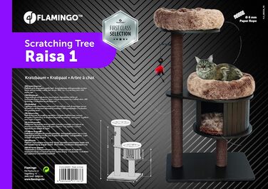 Дряпак для котів Flamingo Raisa 3 – Коричнево-сірий, 198 см | XXL-комплекс для лазіння