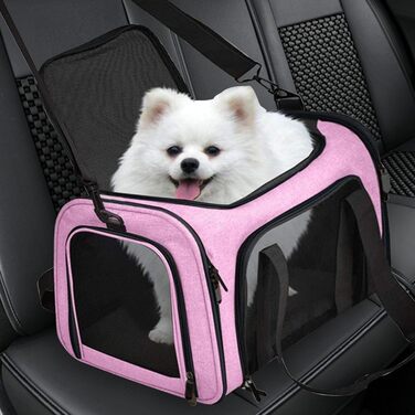 М'яка переноска для котів та собак, рожева | Переноска для тварин, дихаюча, портативна, складна | Katzentransportträger