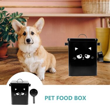 Контейнери для зберігання корму для тварин Ipetboom, метал, корм для котів та ласощі, набір контейнерів з лопаткою, герметичні ємності для корму собак та котів, контейнери для зберігання корму для домашніх тварин