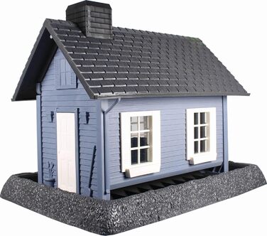 Велика синя годівниця для птахів North States Village Collection, легка для наповнення і очищення, з кабелем проти білок та кріпленням на жердину