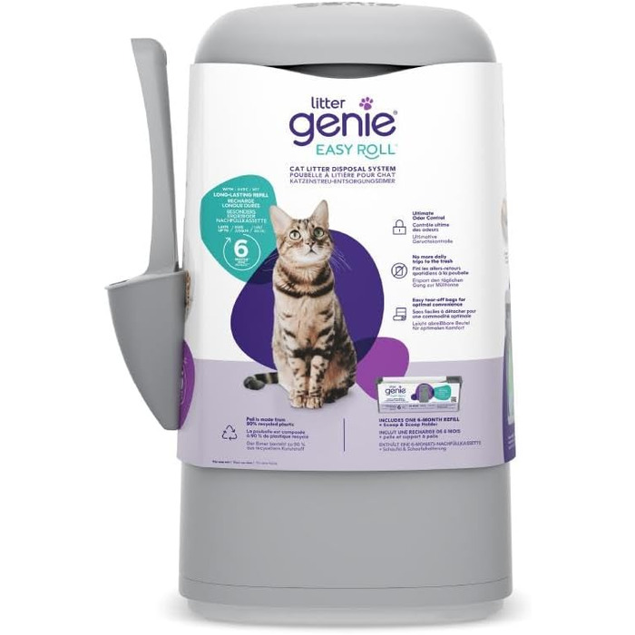 Контейнер для котячого наповнювача Litter Genie Easy Roll, екологічна система утилізації, №1 у США, з касетою для заміни