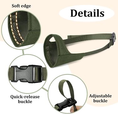 Майзерзон Намордник для собак з короткою мордою, XXS (3.5-4.25 см), м'яка тканина, для грумінгу та ветеринара