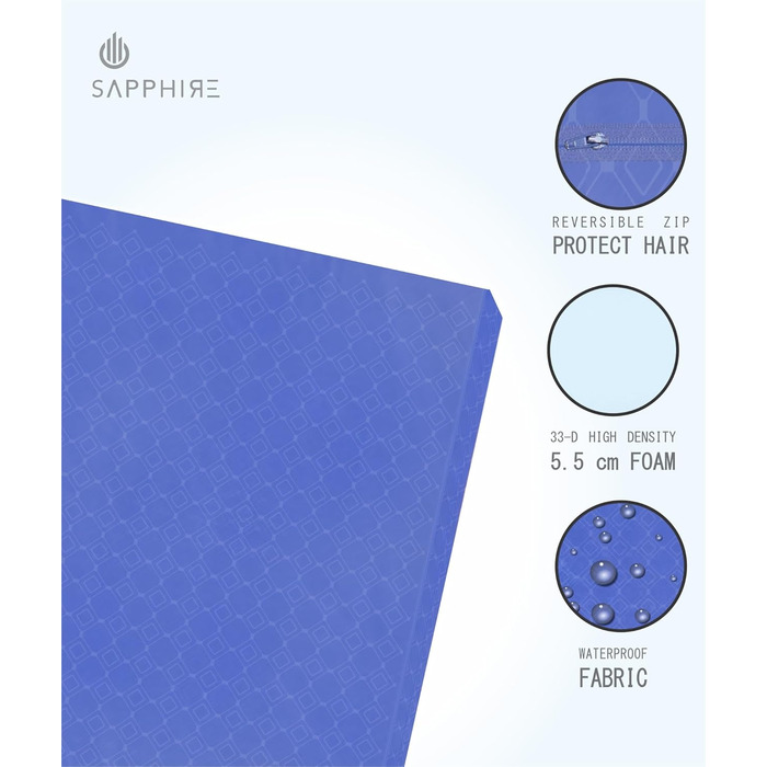 Матрац для собак, вологостійкий, сертифікований FR, міцний, для вулиці, розмір M, 90 x 60 x 5 см, блакитний