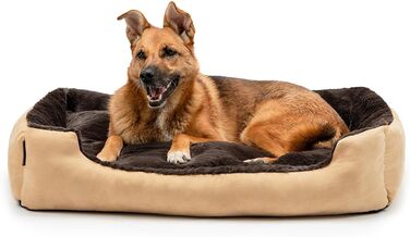 Килимок для собак Lionto з двостороннім подушками та неслизьким дном, 90x70 см, бежевий/коричневий