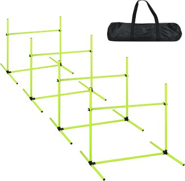 Набір для аджиліті Yardin Agility Set для собак: 4 перегородки, регульована висота, стійки для слалому, сумка, тренувальний комплект для собак, 104 x 70 x 101 см, білий (зелений)