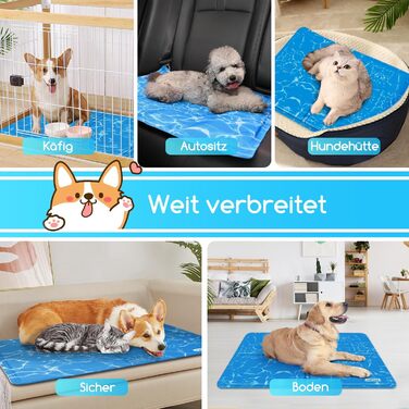 Nobleza охолоджуючий килимок для собак і котів, нетоксичний гелевий матрац, XL 110×70 см, синій, для літа
