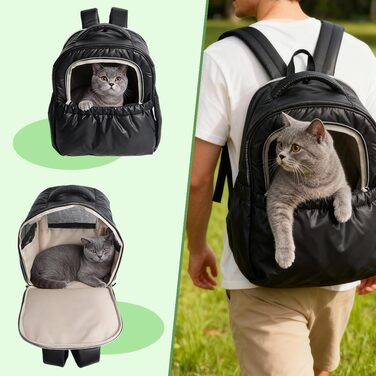 Розширювана переносна коробка для котів – складана переноска для котів та маленьких собак до 6 кг, легка переноска для собак, дихаюча та компактна переноска, світло-сіра (чорна)