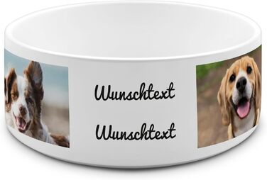 Персоналізована годівниця для собак PhotoFancy® з фото та ім'ям/текстом. Великий об'єм 950 мл, дизайн Layout 4