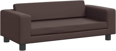 Ляжка для собак, м'який лежак з розширеним спальним місцем, диван-лежанка для маленьких собак та домашніх тварин, лежанка для котів, штучна шкіра (колір коричневий)