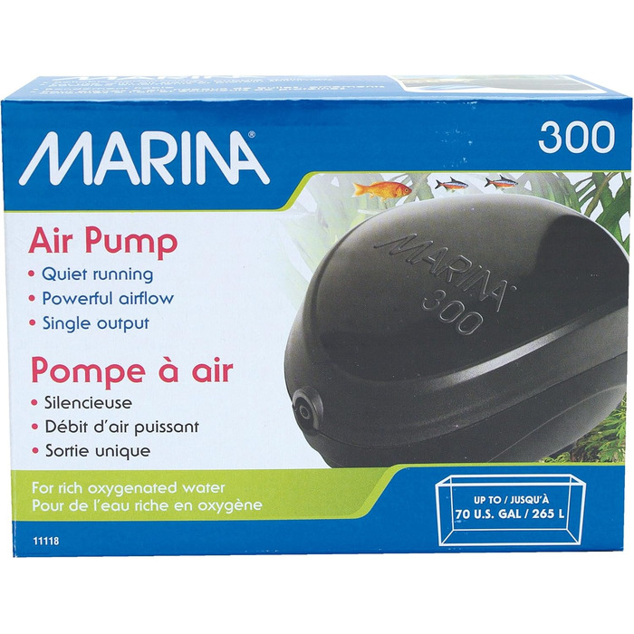 Marina 11118 компресор для акваріума 300, до 265 л, чорний