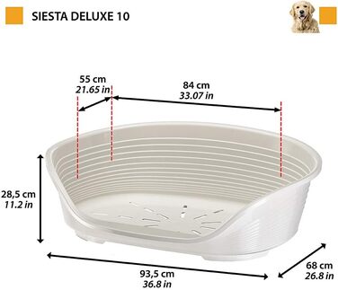 Лежанка для собак та котів Ferplast Siesta Deluxe, пластикова, бордовий колір, 62 x 41 x 23,5 см, зручна та миюча