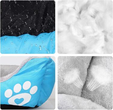 Ліжко для собак Lucky 70см - м'яке та затишне собаче ліжко для середніх собак, придатне для прання (світло-блакитний)